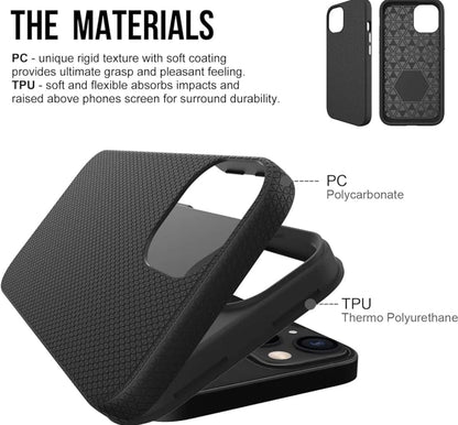 Triangle Texture Design Drop Tested Case For iPhone 14 Pro Black