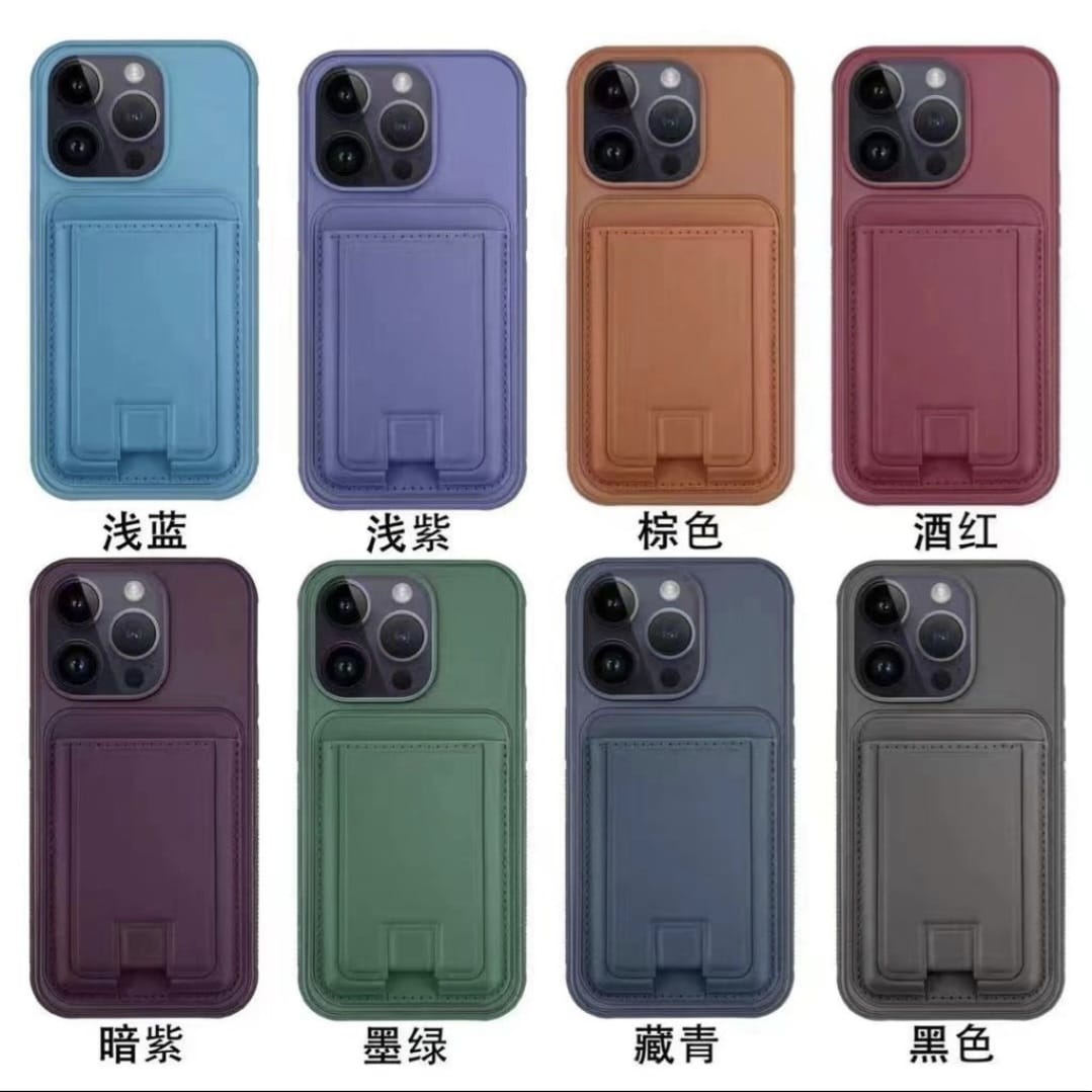 Back Card Slot Soft Case For iPhone 15 Plus Black
