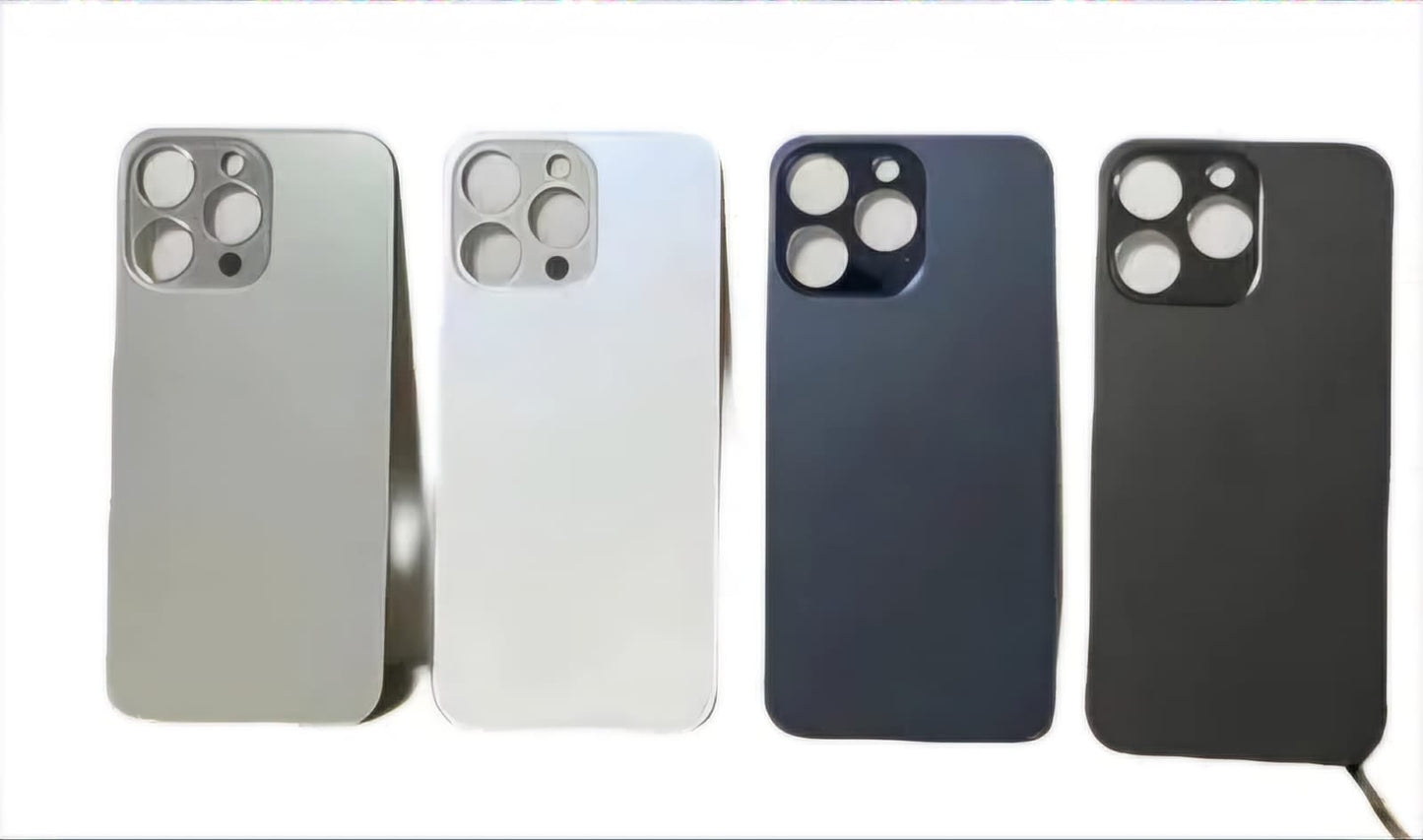No Logo Back Glass For iPhone 15 Pro White (Big Cam Lens Hole)