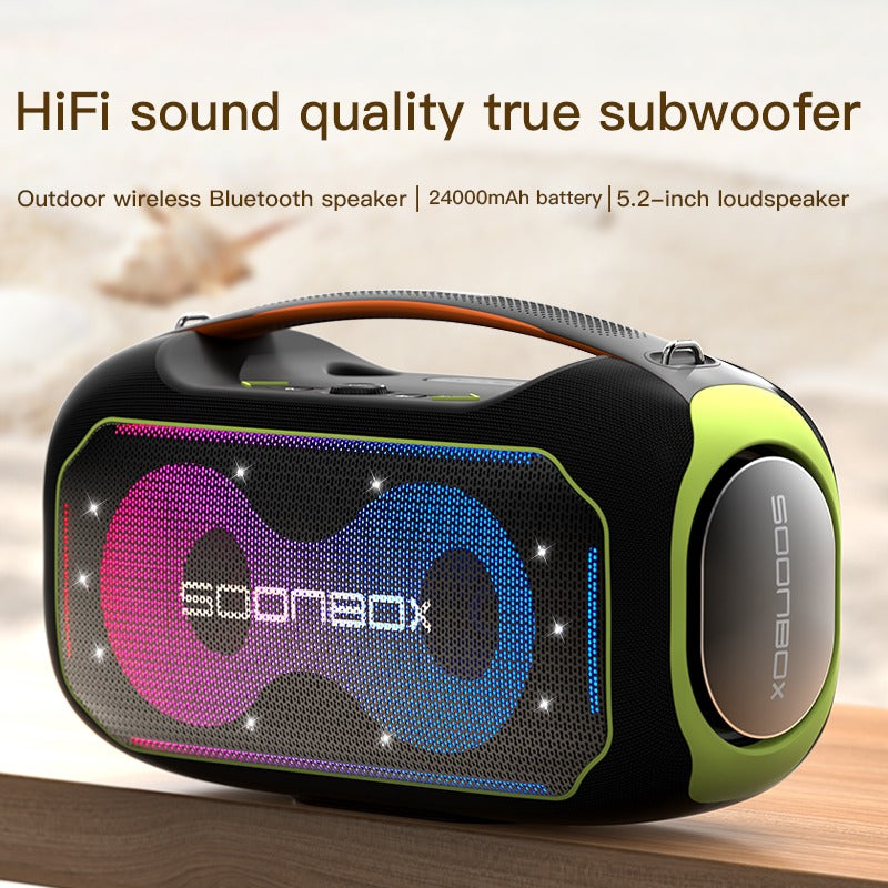 Soonbox High Power 200W Wireless Bluetooth Speaker with 2 Microphone and Stand