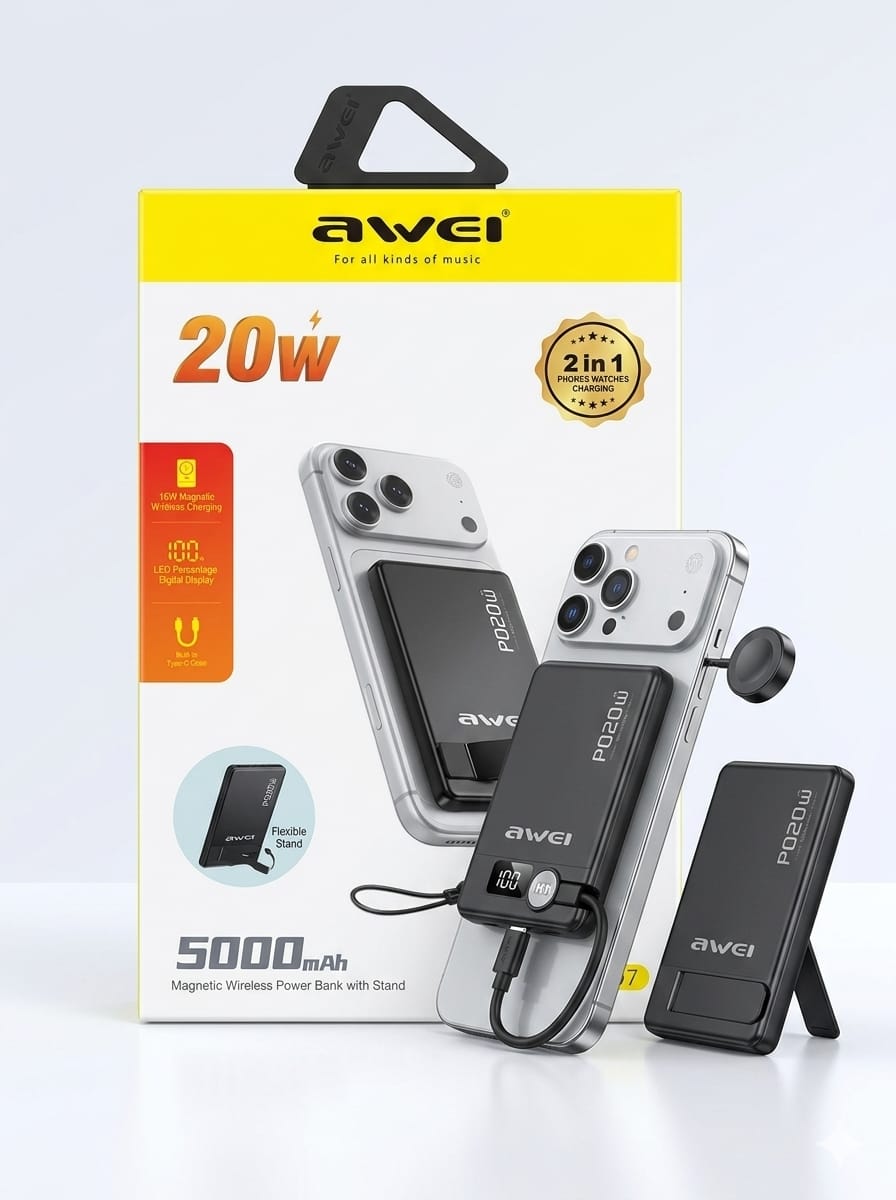 Awei PA97 Wireless Power Bank 5000mah PD20W
