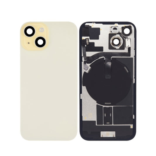 No Logo Back Glass With Brackets and NFC Flex For iPhone 15 6.1" Yellow