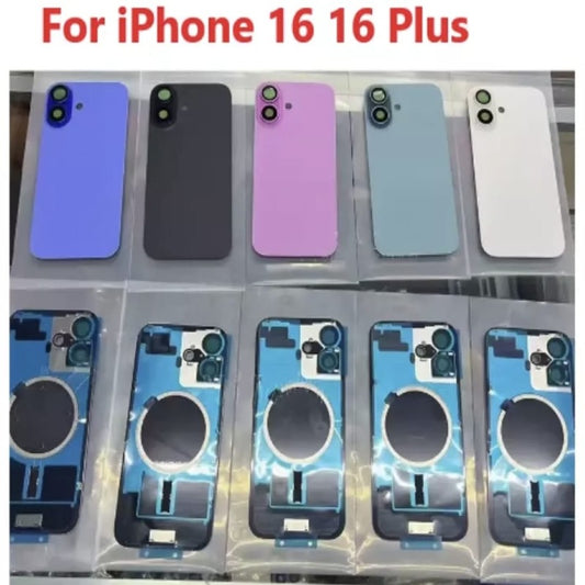 No Logo Back Glass With Bracket & Magnets iPhone 16 Plus Black