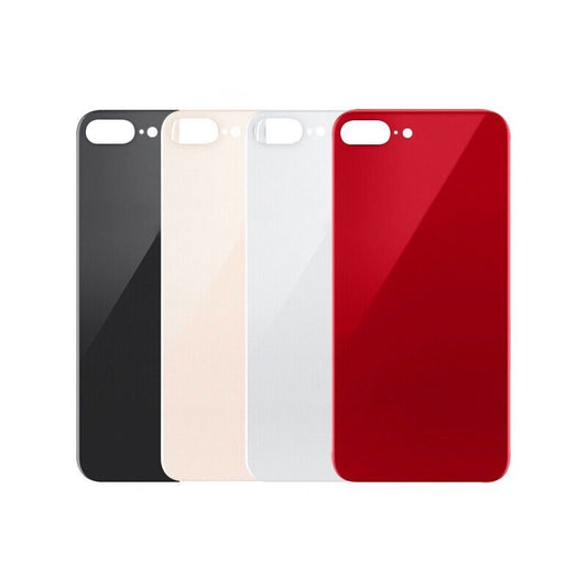 No Logo Back Glass For iPhone 8 Plus 5.5" White (Big Cam Lens Hole)