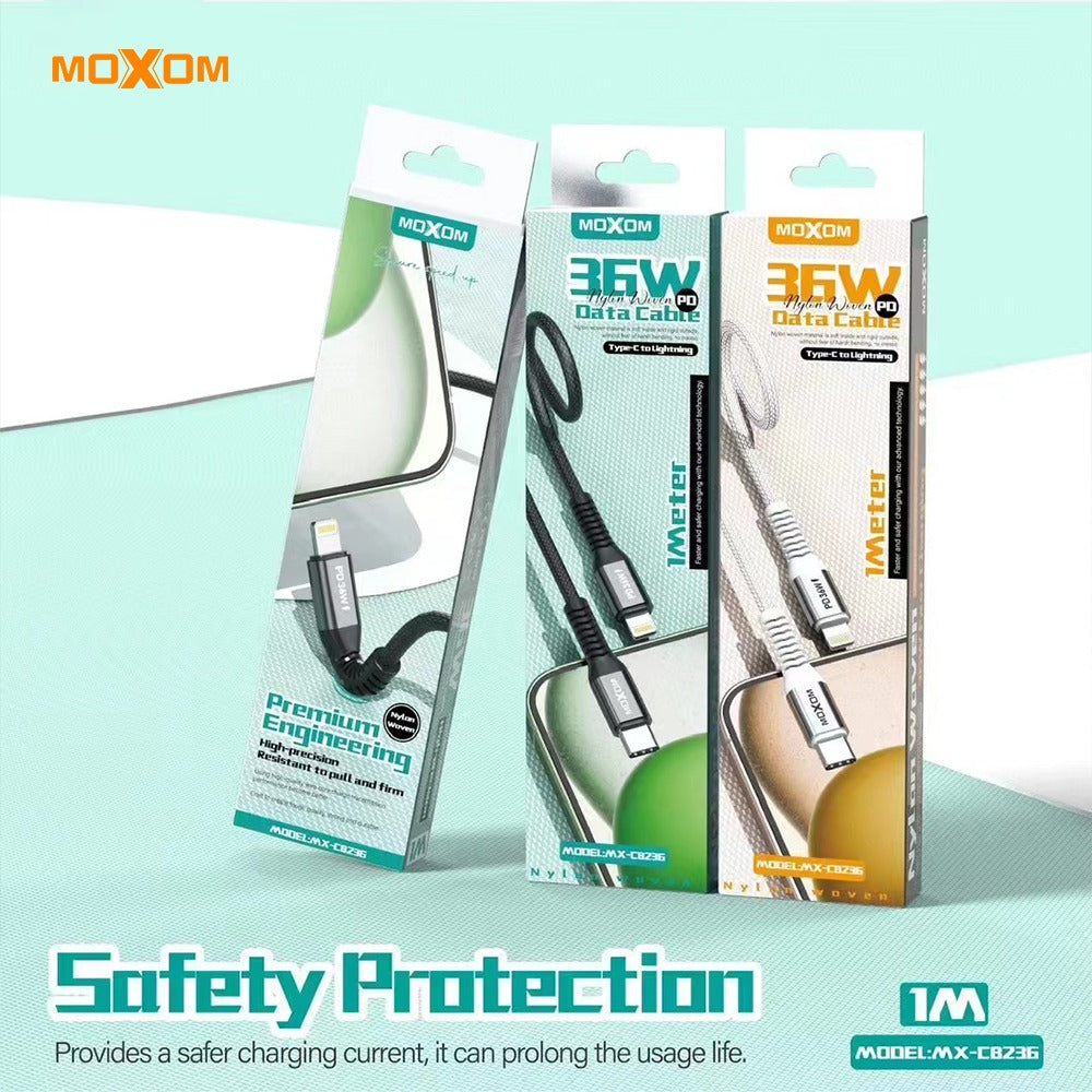 Moxom Type-C to Lightning 36W Braided Nylon Woven 1M MX-CB236