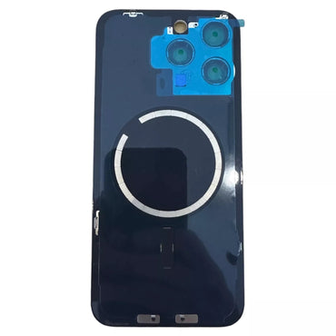 No Logo Back Glass With Bracket & Magnets iPhone 15 Pro Max Black