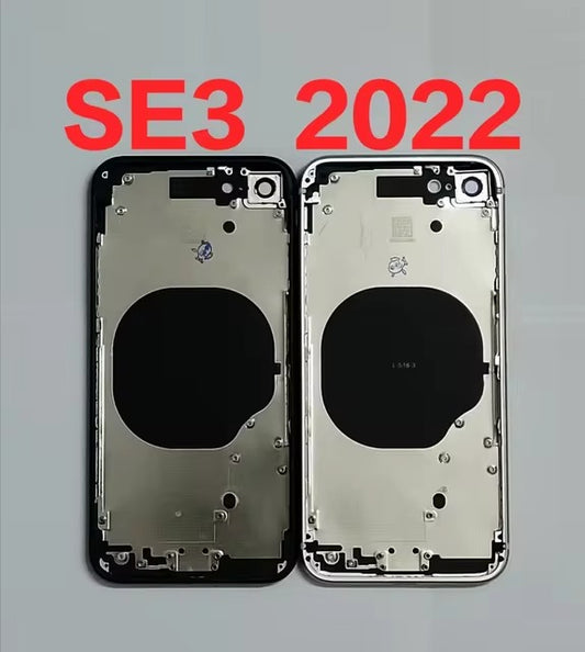 No Logo Middle Frame Back Housing With Glass iPhone SE 3rd Gen 2022 Red