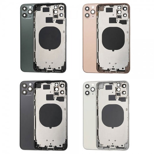 No Logo Middle Frame Back Housing With Glass For iPhone 11 Pro Max Gold