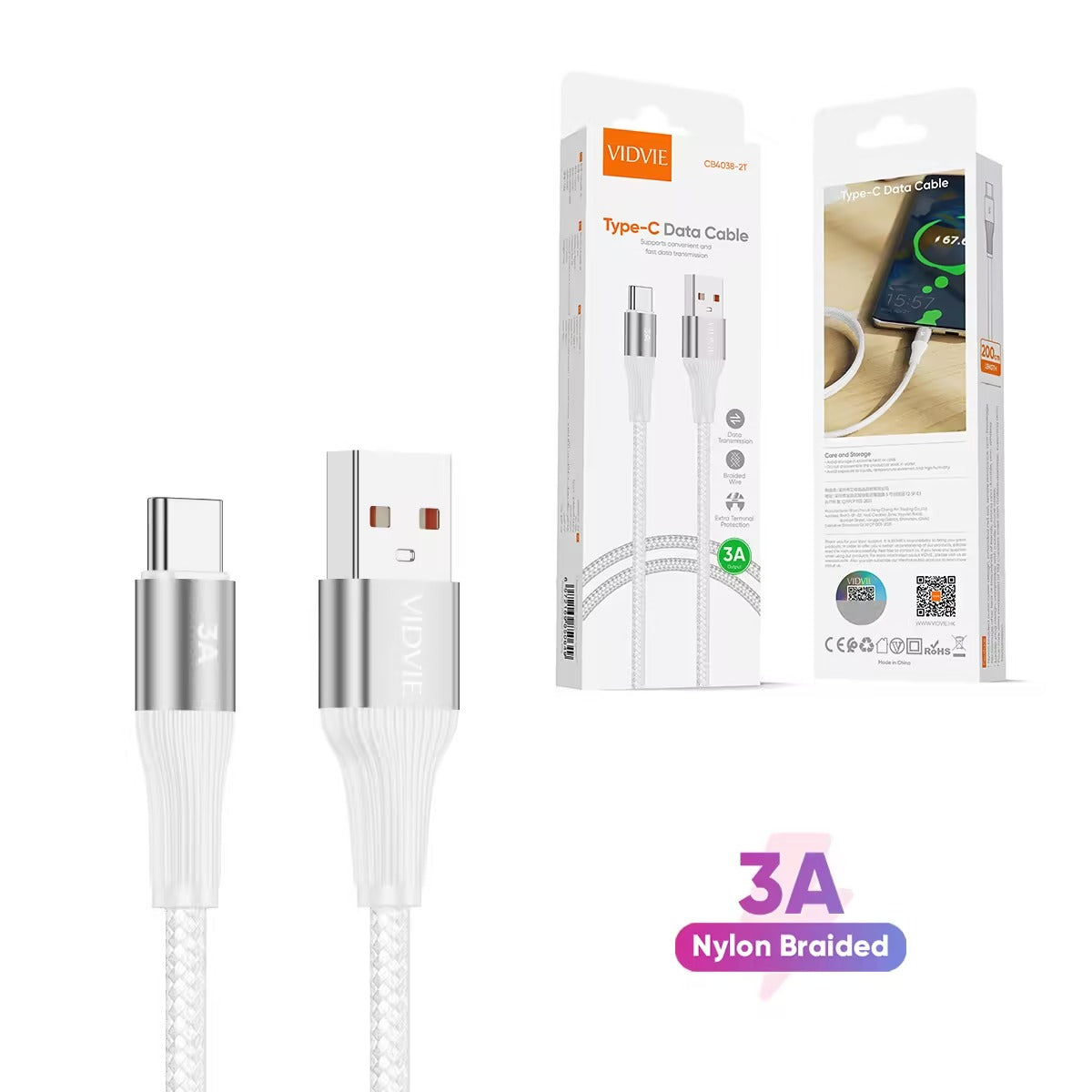 Vidvie CB4038 Type C to USB Data Cable 1 Meter