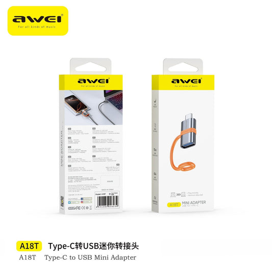 Awei A18T Mini Adapter Usb to Type C