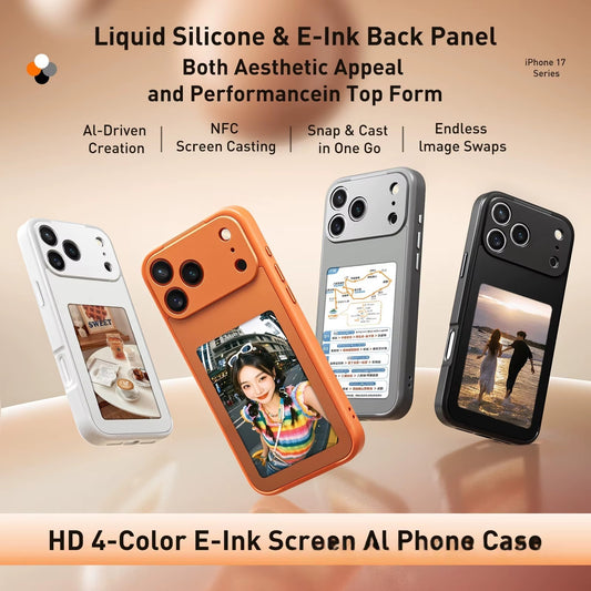 NFC Function DIY 4 Color E-ink Screen Phone Case For iPhone 17