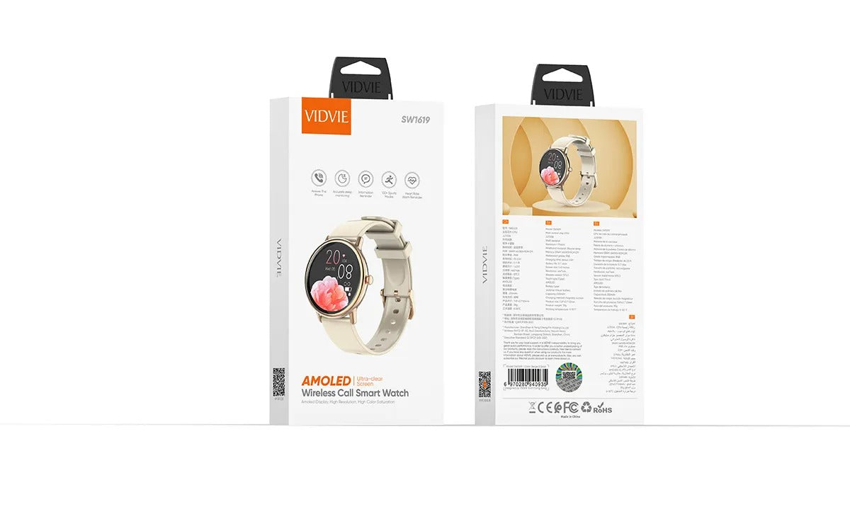 VIDVIE AMOLED Ultra-clear Screen Wireless Call Samrt Watch