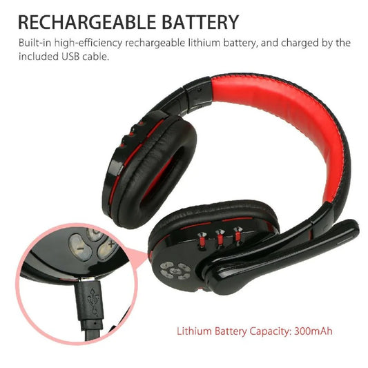OVLENG V8-1 Wireless Bluetooth Gaming Headset Black / Red