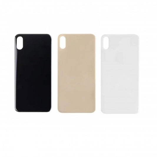 No Logo Back Glass For iPhone XS White (Big Cam Lens Hole)